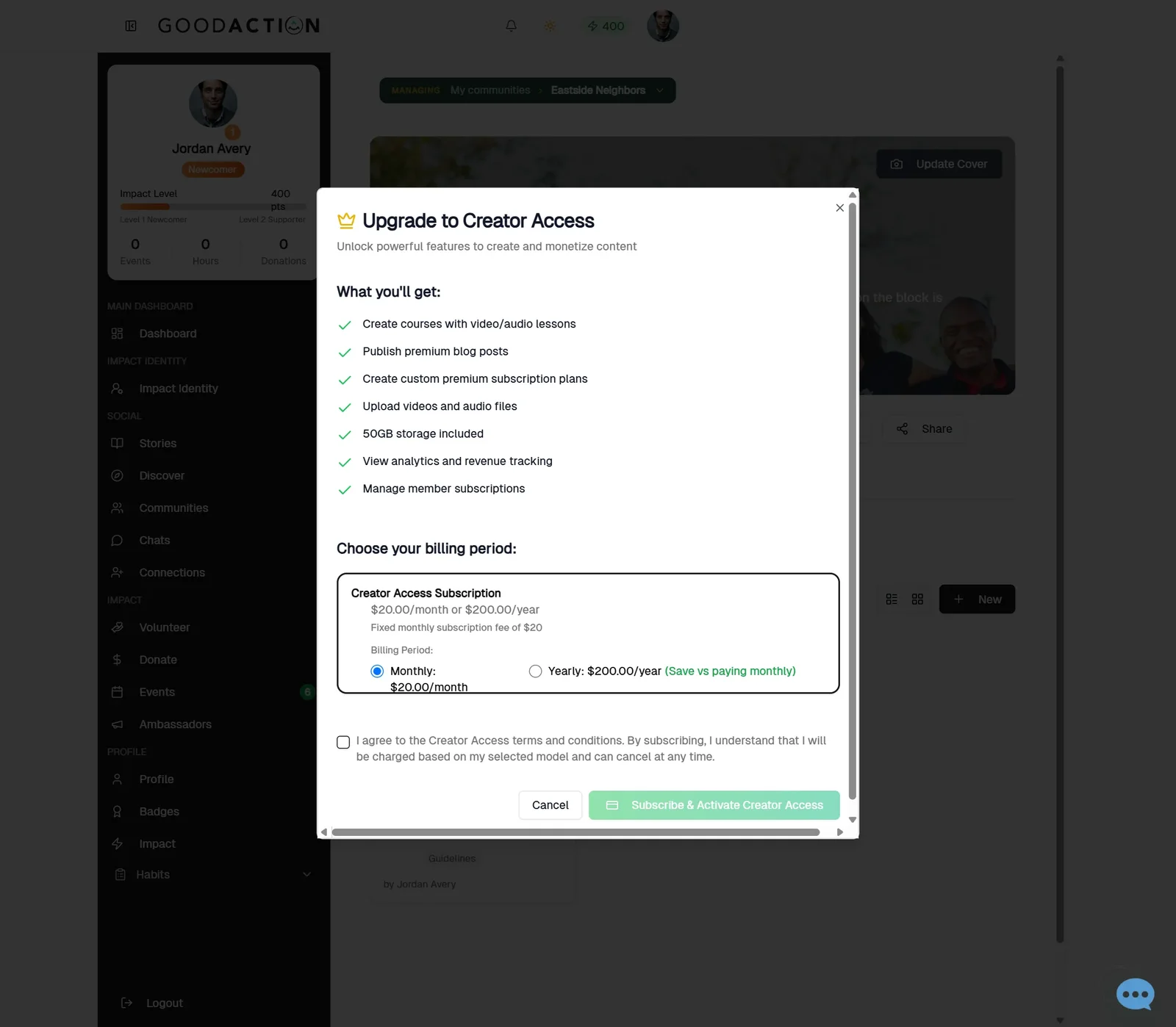 Upgrade to Creator